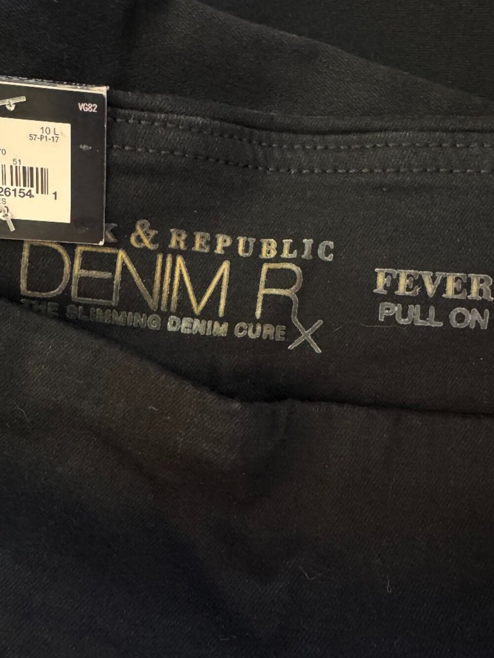 NEW Rock & Republic Black Fever Pull On Jeans Bootcut Tall 5 Pocket Goth 10 Long - Picture 8 of 16